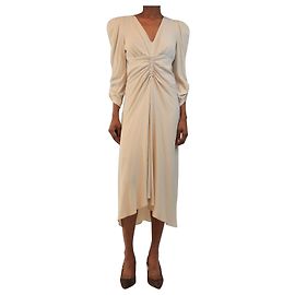 Isabel Marant Abito midi arricciato Albini panna - size UK 8