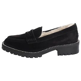 Jimmy Choo Mocassini in camoscio e shearling neri - size EU 37