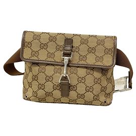 Gucci Gürteltasche aus braunem Canvas