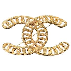Chanel Coco Mark Brosche - Vergoldet
