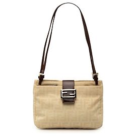 Borsa a tracolla Fendi Beige Zucca Canvas