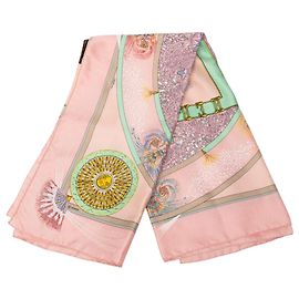 Foulard di seta Hermès Pink Feux D Artifice 90