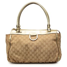 Gucci Abbey D Ring Tote aus beigem GG Canvas