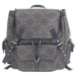 Céline Celine Large Triomphe Rucksack aus beschichtetem Canvas in Braun