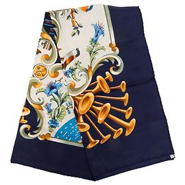 Lenço de seda Hermès Blue Orgauphone Et Autres Mecaniques 90