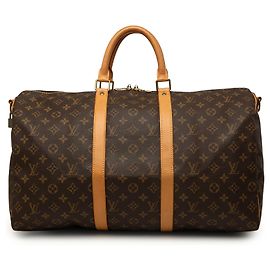 Louis Vuitton Brown Monogram Keepall Bandouliere 50