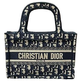 Bolso de mano Dior Book Tote Mini Blue Oblique Canvas