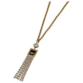 Collana lunga Miu Miu Logo con strass