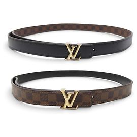 CEINTURE LOUIS VUITTON ICONIC REVERSIBLE T75 EN TOILE DAMIER BOUCLE LV BELT