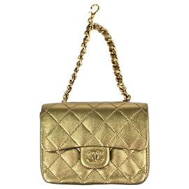 Charm per borsa Chanel Vintage Flap in pelle d'agnello matelassé Micro