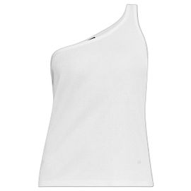 Tom Ford One-Shoulder Top in Weiß gerippt
