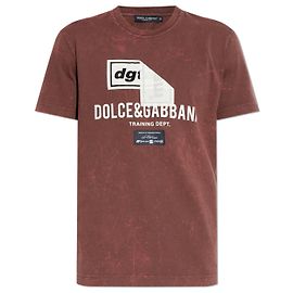 Dolce & Gabbana Logo T-shirt Burgundy Cotton