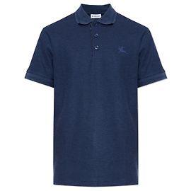 Polo Burberry Eddie Blu in Cotone Piqué