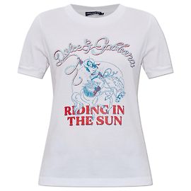 Camiseta de algodón blanca Dolce & Gabbana con estampado Riding in the Sun