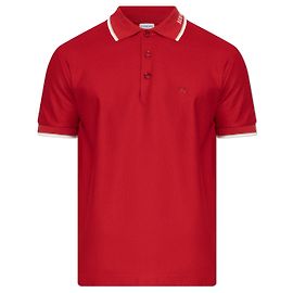 Burberry Evan Cuff Polo Rot Baumwolle