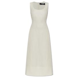 Jacquemus Tablier Kleid aus Leinen creme
