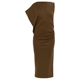 Jacquemus Drap dress brown cotton silk