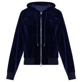 Tom Ford Velours-Hoodie blau
