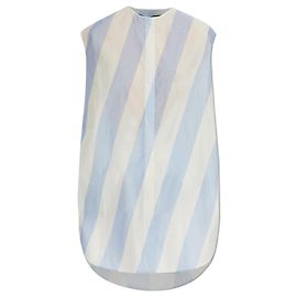 Jacquemus Berlingot Kleid aus Baumwolle Blau Gestreift