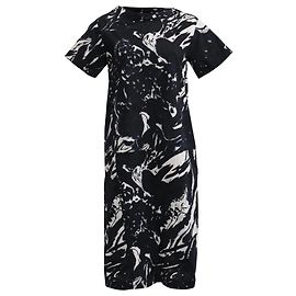 Marni Kleid mit abstraktem Print aus schwarzer Baumwolle