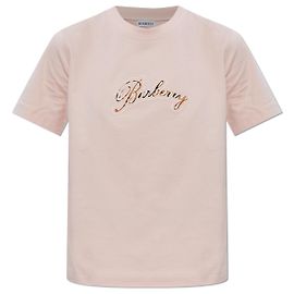 Camiseta Burberry Logo Rosa de Algodón