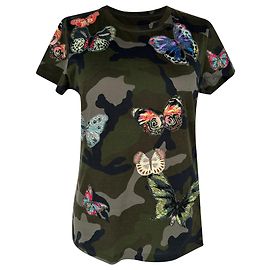 Valentino Garavani Camiseta Valentino Camubutterfly en algodón multicolor