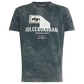 T-shirt con logo Dolce & Gabbana in cotone grigio