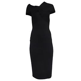 Victoria Beckham Twist Drape Figurspray Kleid aus schwarzer Viskose