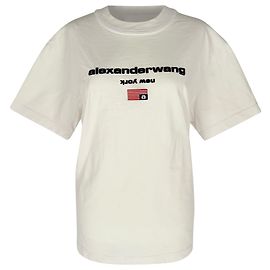 T-shirt gráfica de logo Alexander Wang em algodão branco