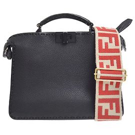 Fendi Selleria Peekaboo ISeeU in rafia e pelle Small