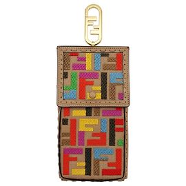 Funda cartera para teléfono Fendi en beige y multicolor