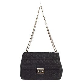 Christian Dior black cannage Leather Moyen