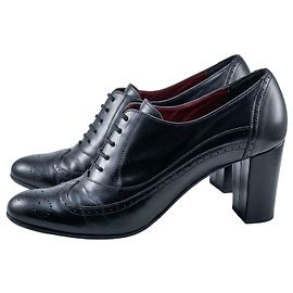 Autre Marque Fratelli Rossetti Black Leather Oxford Heels