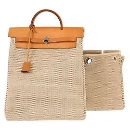 Hermès Hermes Vintage Herbag A Dos Toile and Leather GM