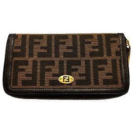 Fendi Portafoglio Zip Around Zucca Coated Canvas Long