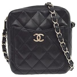 Chanel Vintage Schultertasche Quilted Caviar Mini
