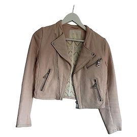 Maje pink leather jacket