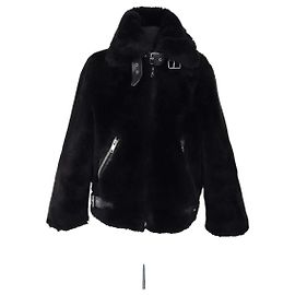 Abrigo negro de sintético The Kooples XS