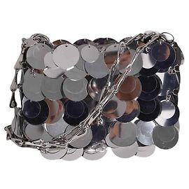 Paco Rabanne Borsa a spalla Sparkle nano argentata