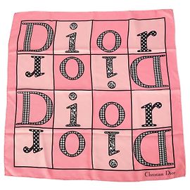 Sciarpa in seta con stampa grafica rosa Christian Dior
