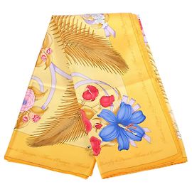 Hermès Vintage “Fleurs De L’opéra” Yellow Silk Carré 90 Schal von Julia Abadie