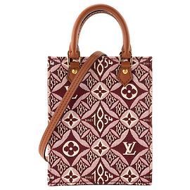 LOUIS VUITTON - Cabas Plat Since 1854 PM Louis Vuitton Schultertasche aus Jacquard-Canvas in Bordeaux und Beige limitierte Auflage