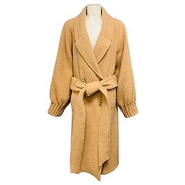 Autre Marque Elleme Camel Chouchou Mantel mit Gürtel