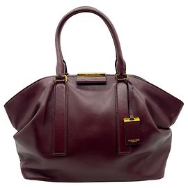 Michael Kors Collection Sac Satchel Lexi Large en cuir bordeaux