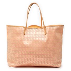 Fendi Medium Zucchino Canvas Roll Tote in Rosa
