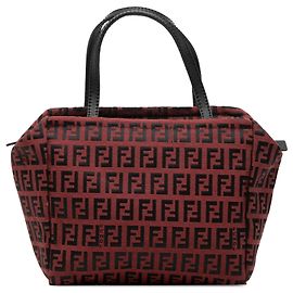 Borsa a mano Mini Zucchino in tela rossa Fendi