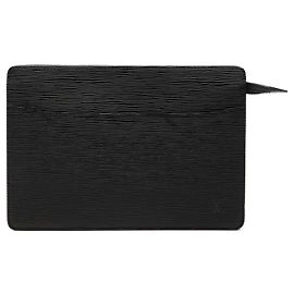 Louis Vuitton Epi Pochette Homme Clutch Bag Schwarz