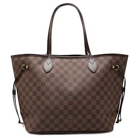 Borsa Tote Louis Vuitton Damier Ebene Neverfull MM marrone