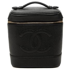 Beauty Case Chanel CC Caviar nero