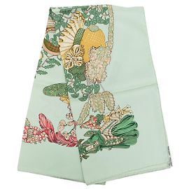 Lenço de Seda Hermès Chapeau Verde 90